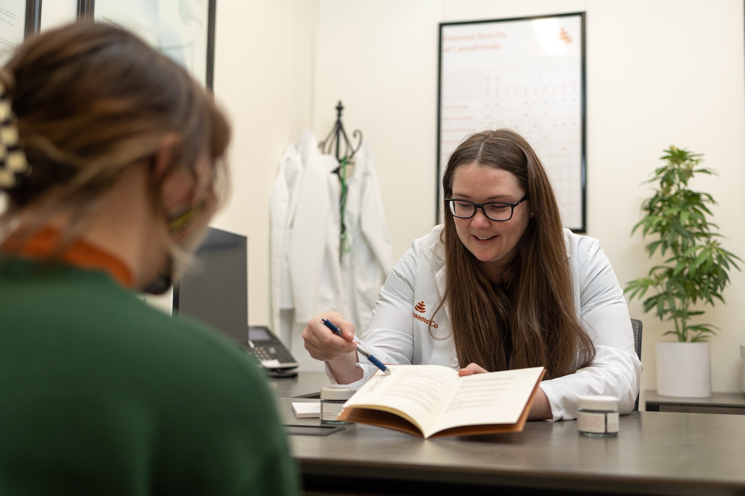 Pharmacist Kylee consulting with a medical cannabis patient