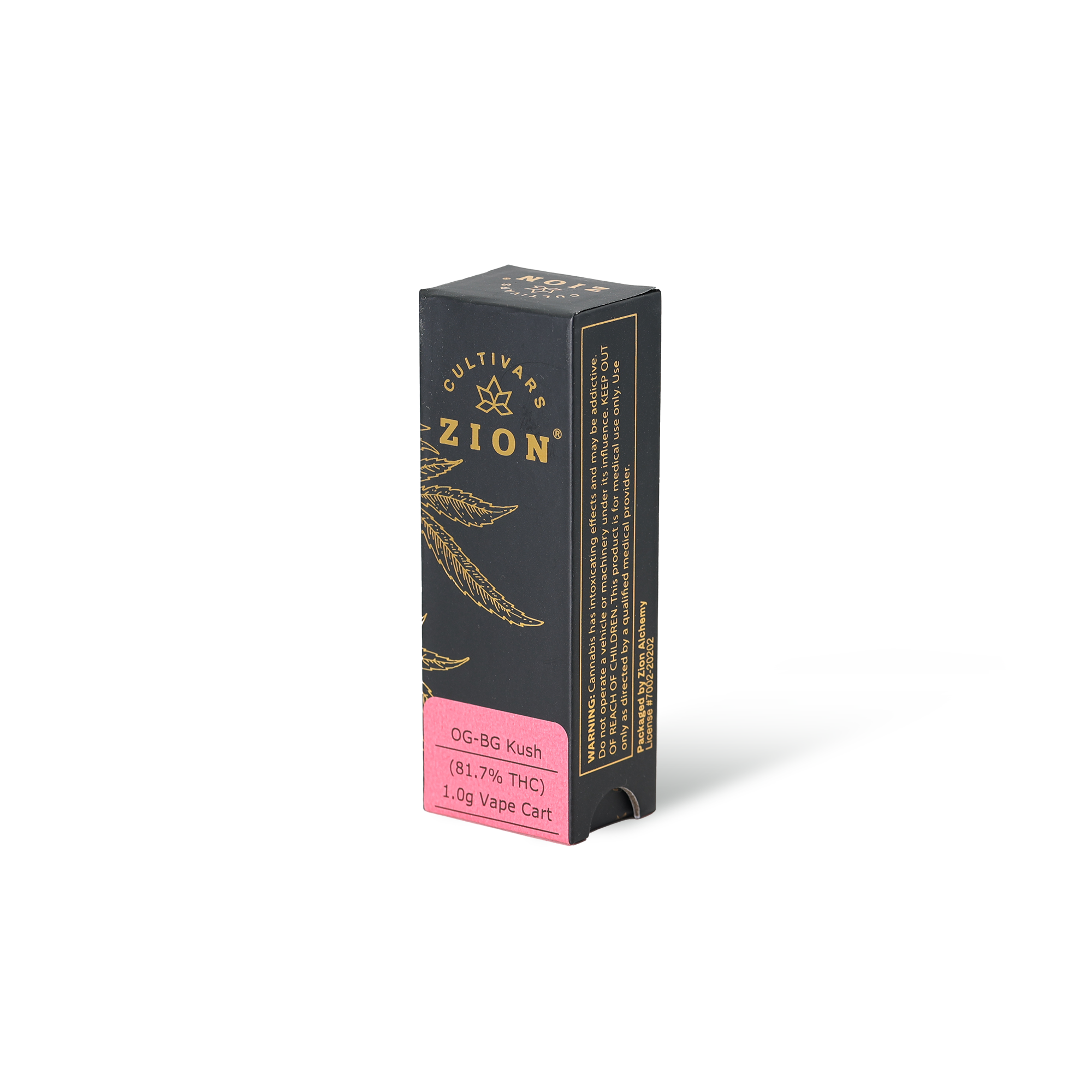 Zion OG BubbleGum Kush 1 gr Vape Cartridge WholesomeCo