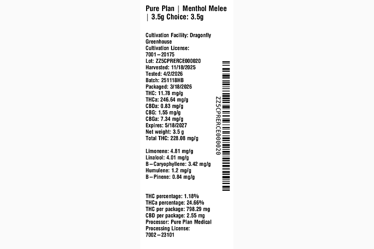 Menthol Melee by Pure Plan