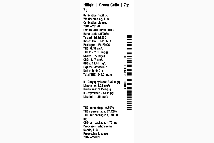 Green Gello 7g by Hilight