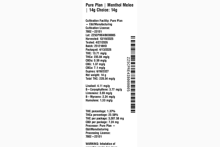 Menthol Melee by Pure Plan