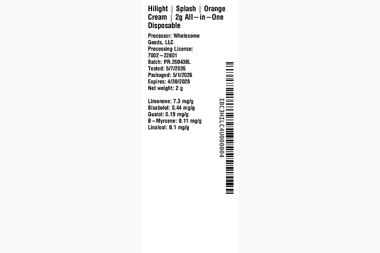 Splash | Orange Cream | 2g All-in-One Disposable by Hilight