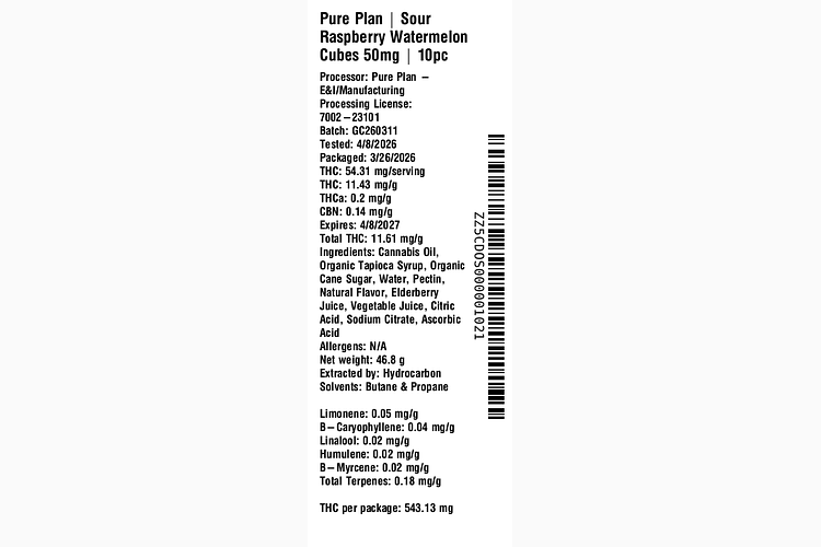Sour Raspberry Watermelon by Pure Plan