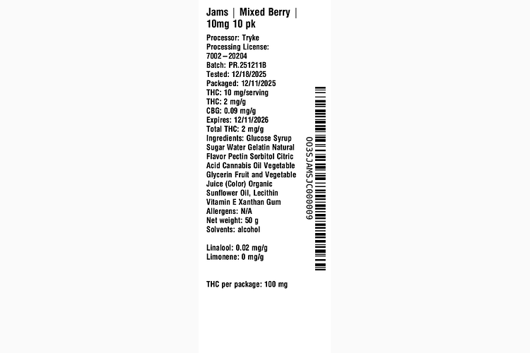Mixed Berry 10mg by Jams