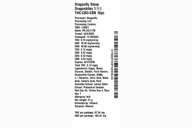 Sleep Dragonbites by Dragonfly