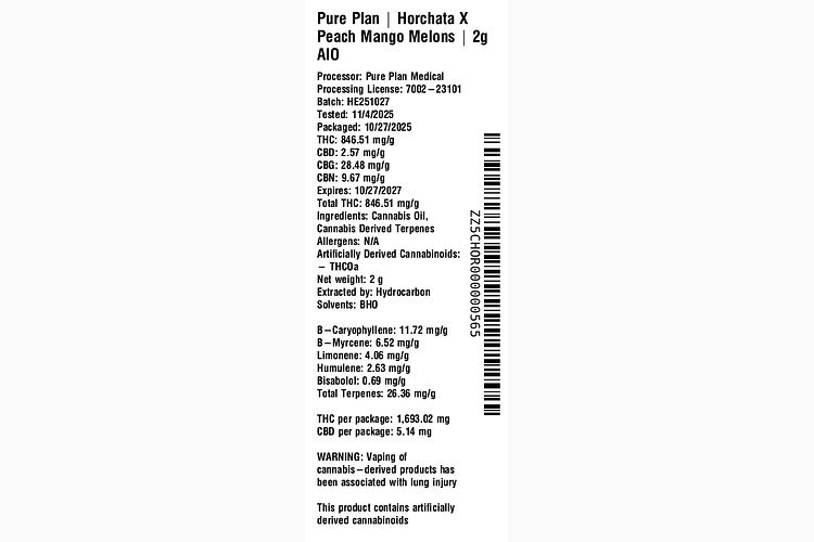 Horchata X Peach Mango Melons by Pure Plan