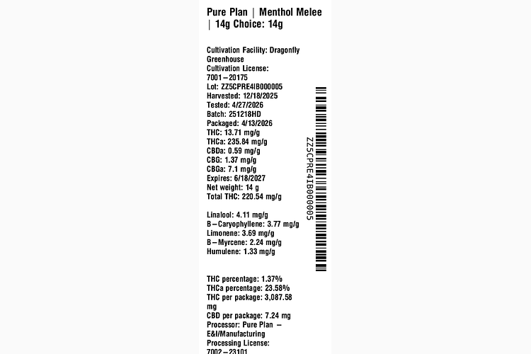 Menthol Melee by Pure Plan