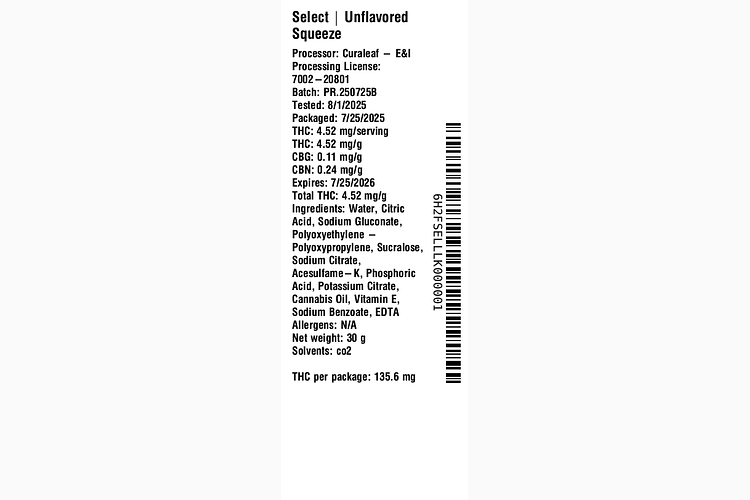 Unflavored Squeeze by Select