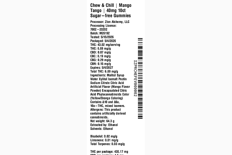 Mango Tango - Sugar-free Gummies by Chew & Chill