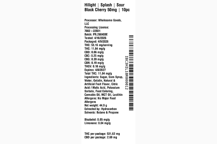 Splash - Sour Black Cherry by Hilight