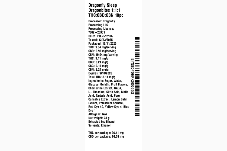 Sleep Dragonbites by Dragonfly