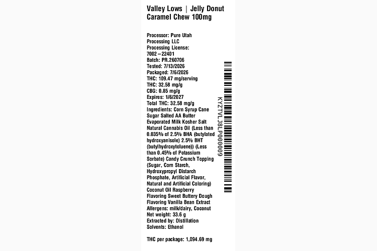 Jelly Donut Caramel Chew by Valley Lows
