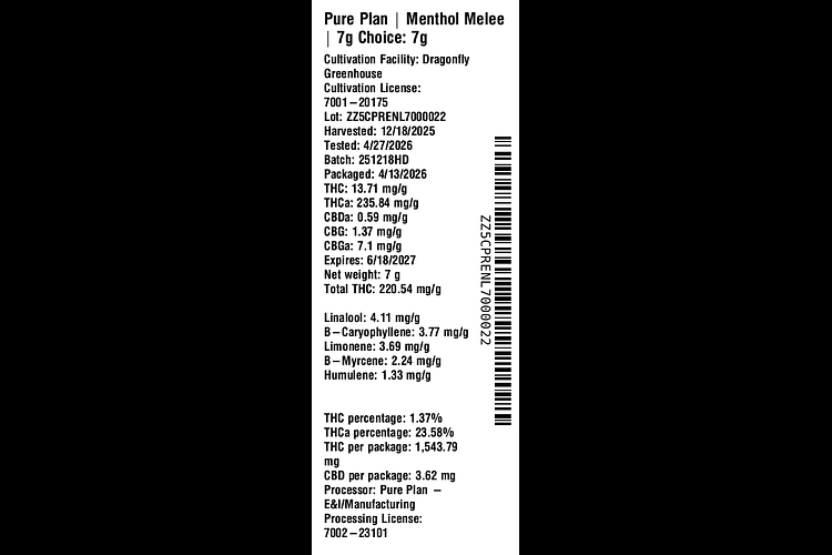 Menthol Melee by Pure Plan