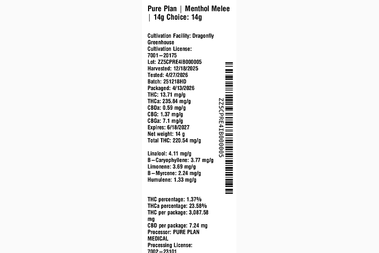 Menthol Melee by Pure Plan