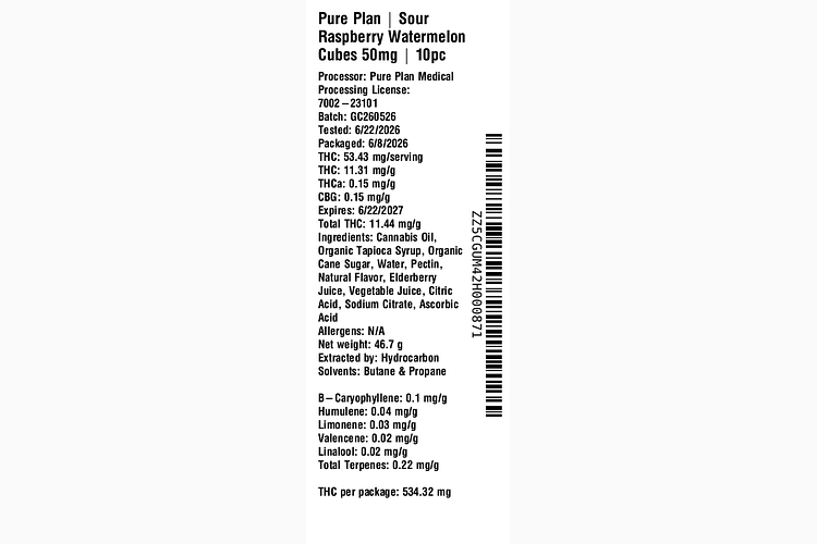 Sour Raspberry Watermelon by Pure Plan
