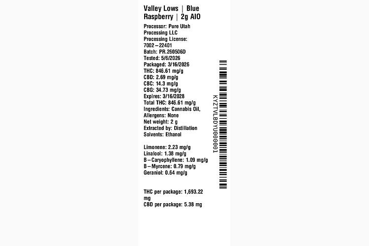 Blue Raspberry by Valley Lows