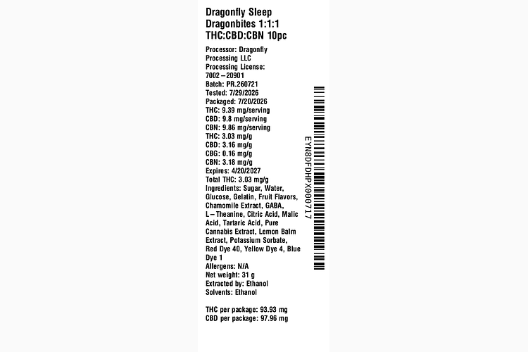 Sleep Dragonbites by Dragonfly