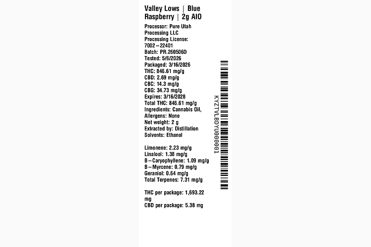 Blue Raspberry by Valley Lows