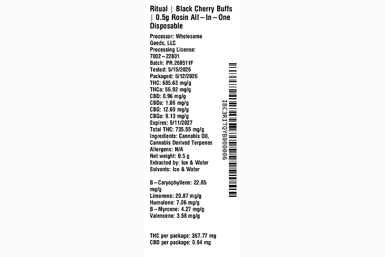 Black Cherry Buffs by Ritual