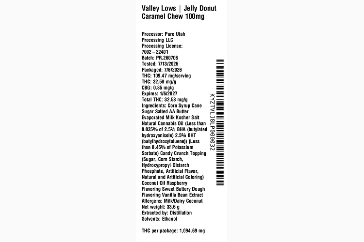 Jelly Donut Caramel Chew by Valley Lows