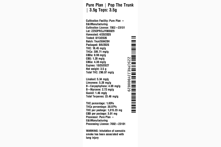 Pop The Trunk by Pure Plan
