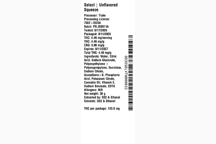 Unflavored Squeeze by Select