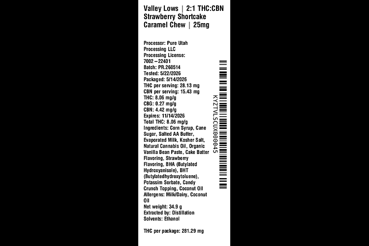 Strawberry Shortcake Caramel Chew by Valley Lows