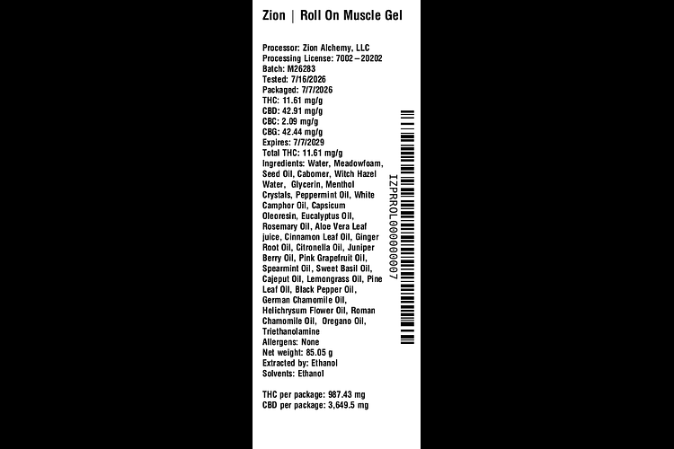 Menthol Roll-On Body Gel by Zion