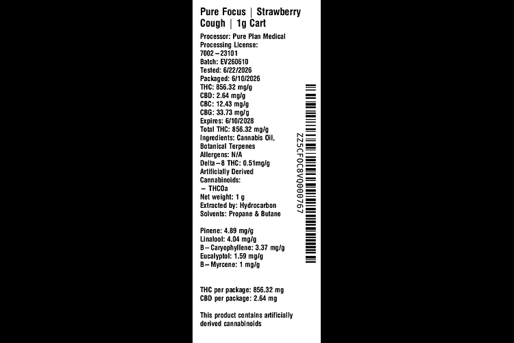 Strawberry Cough by Pure Plan