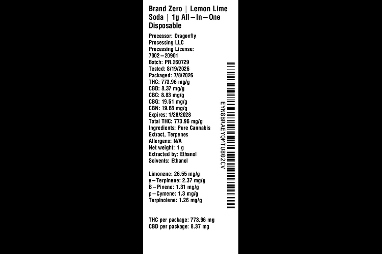 Lemon Lime Soda by Brand Zero