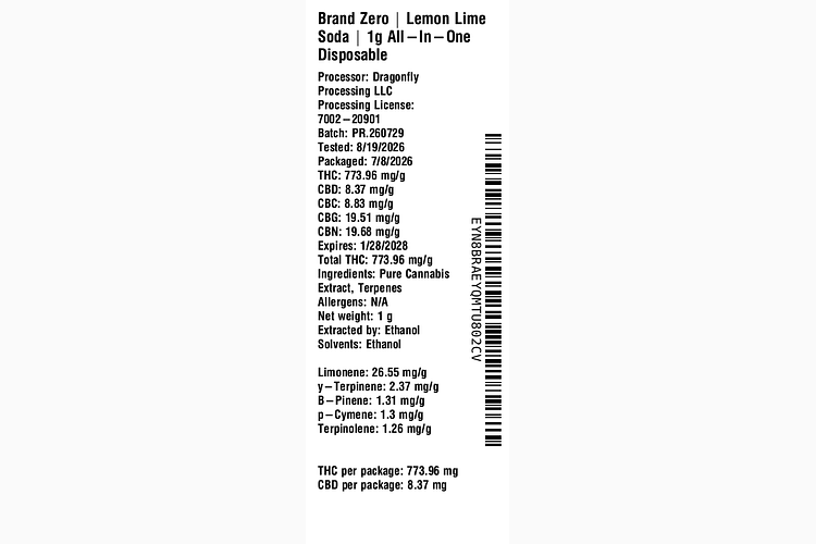 Lemon Lime Soda by Brand Zero
