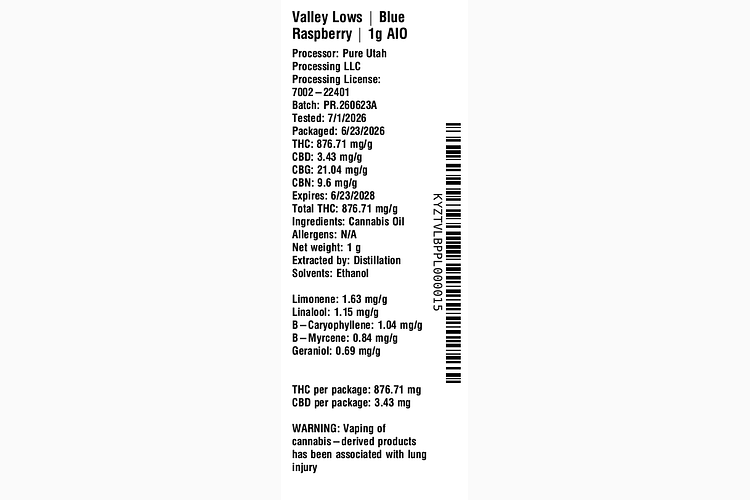 Blue Raspberry by Valley Lows