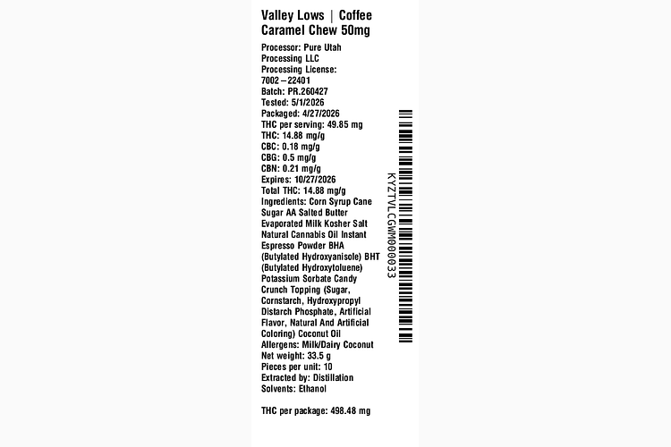 Coffee Caramel Chew by Valley Lows