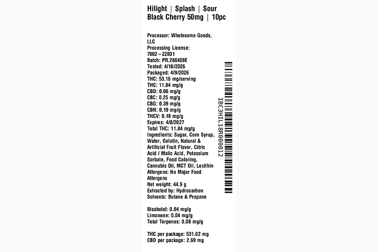 Splash - Sour Black Cherry by Hilight