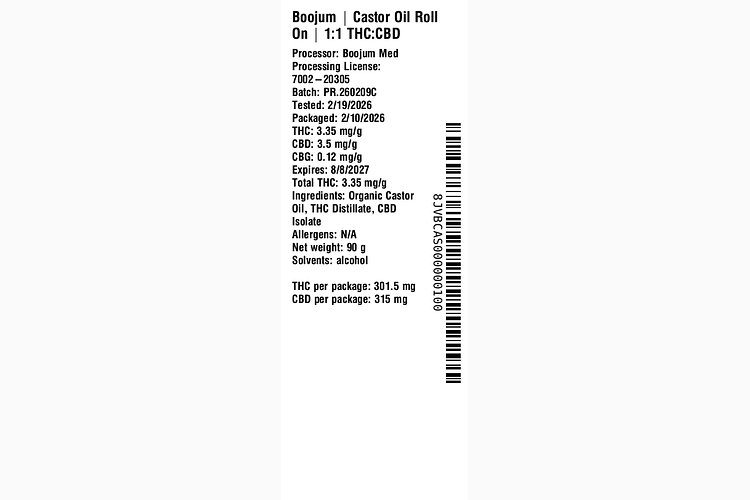 Castor Oil Roll On by Boojum