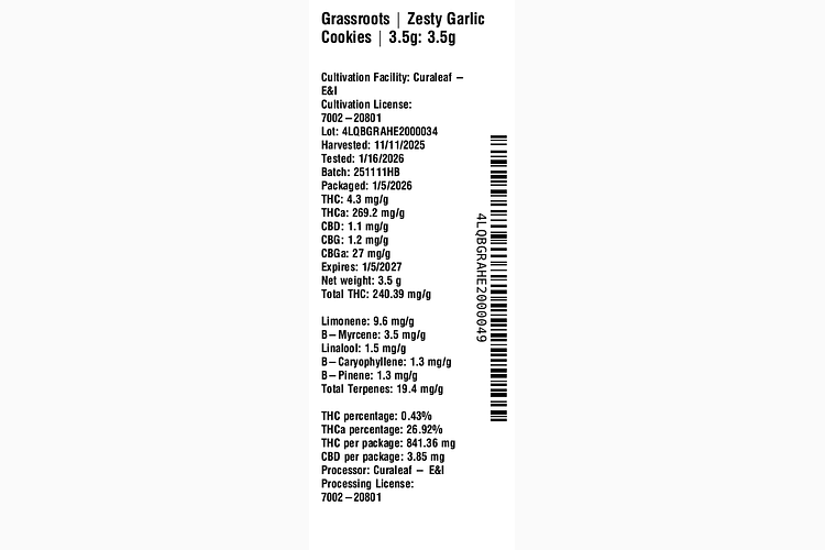 Zesty Garlic Cookies by Grassroots