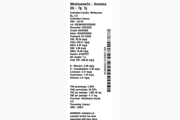 Amnesia OG by WholesomeCo