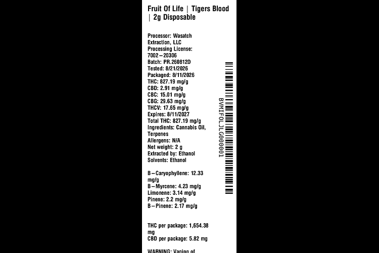 Tigers Blood by Fruit of Life