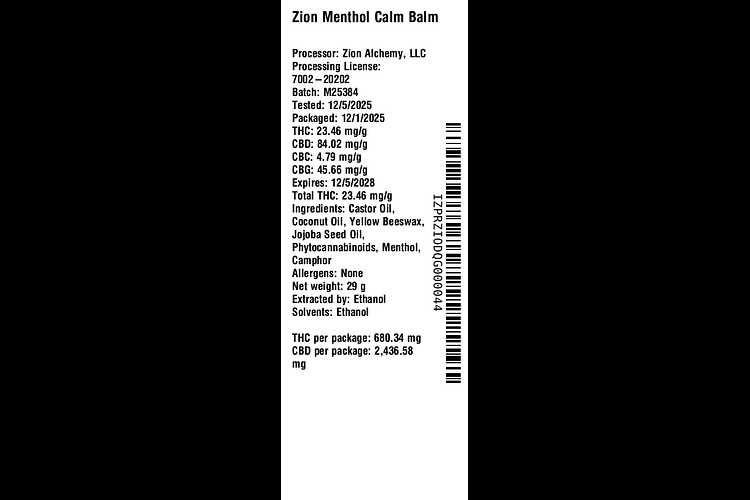 Menthol Calm by Zion