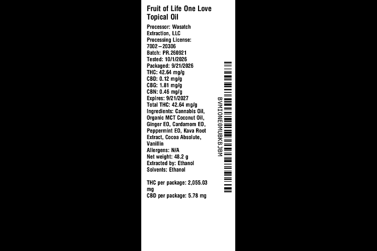 One Love Topical Oil by Fruit of Life