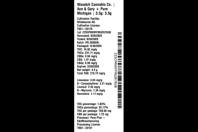 Ace & Gary + Pure Michigan by Wasatch Cannabis Co.