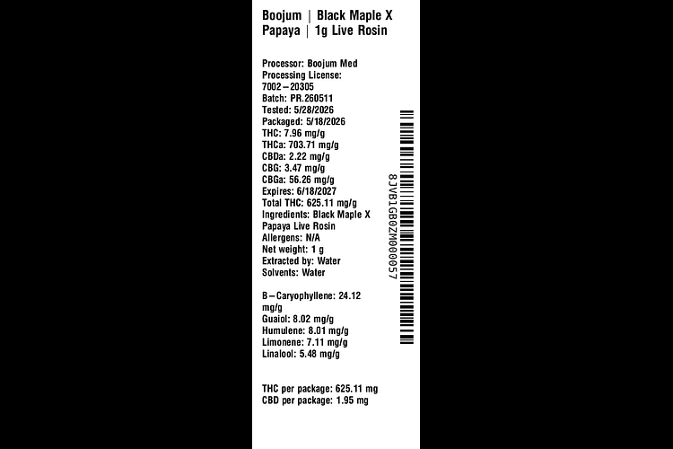 Mother Liquor - Black Maple X Papaya by Boojum