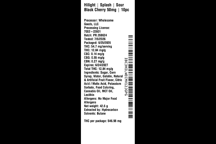 Splash - Sour Black Cherry by Hilight