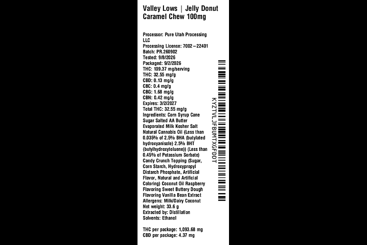 Jelly Donut Caramel Chew by Valley Lows