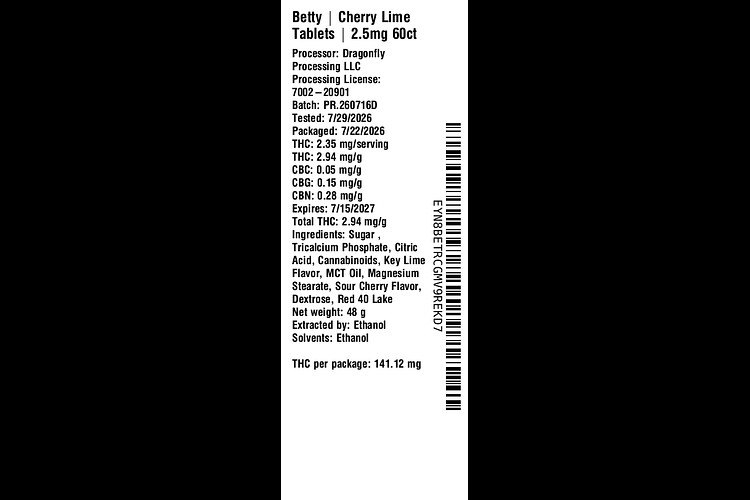 Cherry Lime Tablets | 2.5mg by Betty