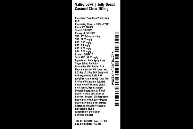 Jelly Donut Caramel Chew by Valley Lows