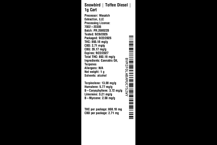 Toffee Diesel by Snowbird
