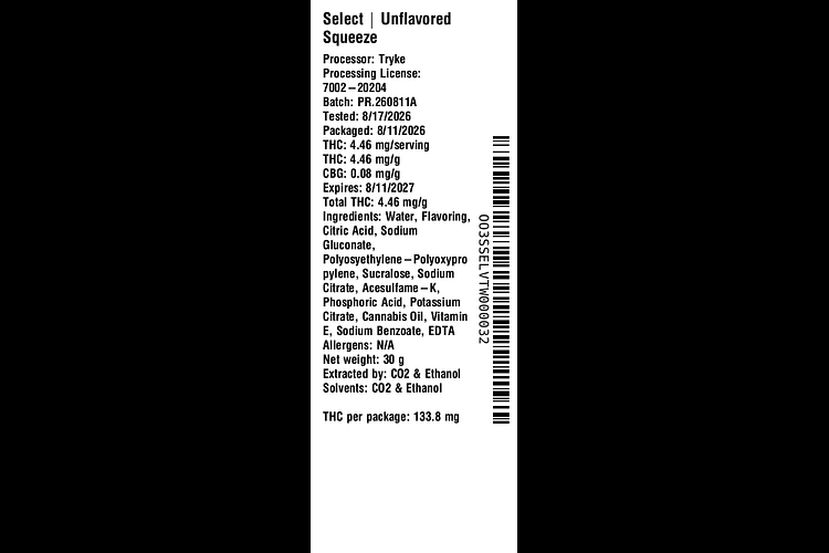 Unflavored Squeeze by Select