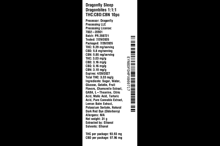 Sleep Dragonbites by Dragonfly