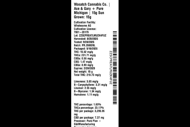 Ace & Gary + Pure Michigan by Wasatch Cannabis Co.
